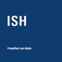 ISH Frankfurt 2025 logo representing leading trade fair for innovative bathroom design and sustainable energy solutions.